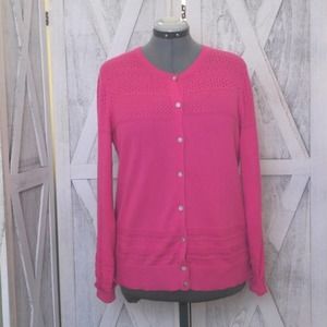 A New Day Pink Pointelle Cardigan Large